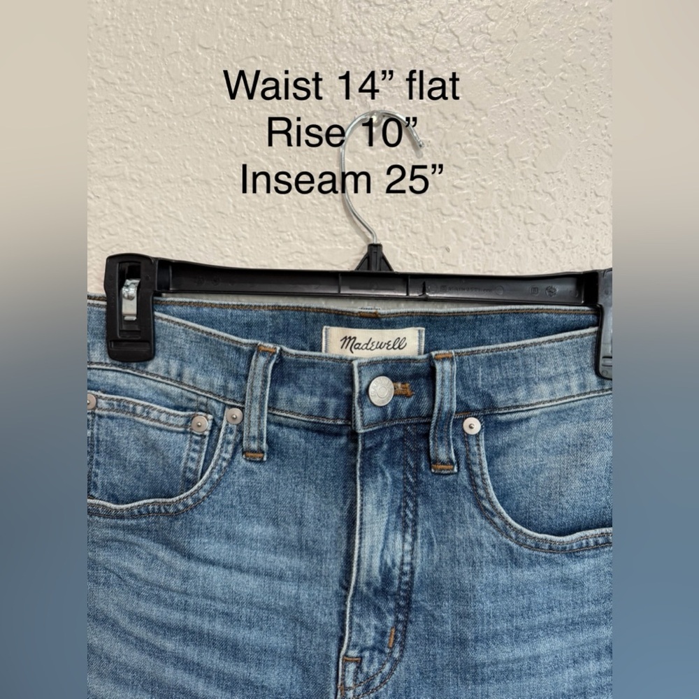 Madewell Cali Demi-Boot Jeans in Fleetwood Wash- Raw Hem-Size 27” - Picture 12 of 14